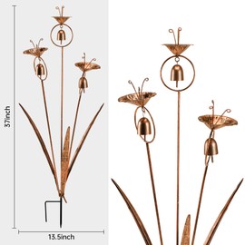 Gardens Metal Calla Lily Flowers with Bells for Outside Yard Art Metal Lilies Bronze