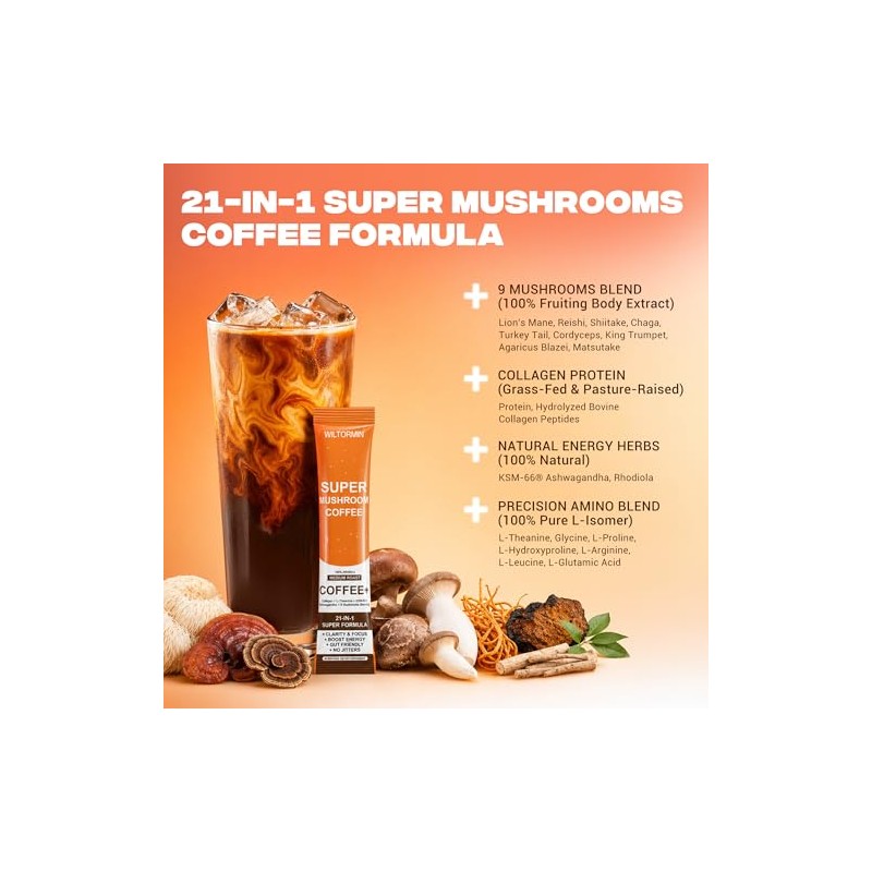 Mushroom Coffee with Collagen & Adaptogens for Focus & Energy
