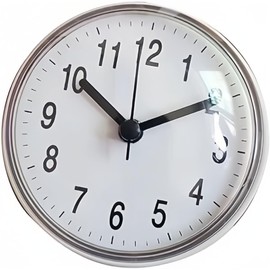 JiangMuXin Bathroom Clock, Bath Clock with Suction Clock, Wall Clock, Waterproof Clock, Kitchen, Bath, Splashproof Waterproof Clock, Bathroom Home