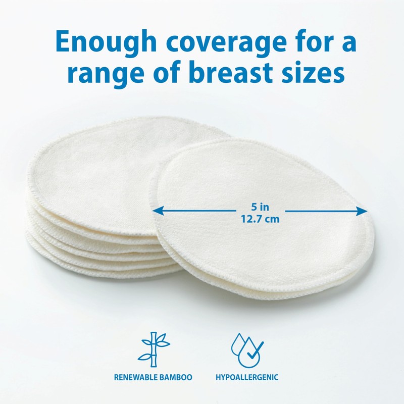 Dr. Brown's Reusable Breast Pads for Breastfeeding, Washable Nursing Pads