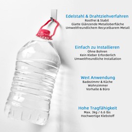 ZQMW Adhesive Hooks, 18 Pack Towel Coat Hooks Robe Clothes Hat Hooks Waterproof Stainless Steel Hooks Cabinet Closet Sponges Wall Hooks for Home, Bathroom, Kitchen, Office, and Outdoor