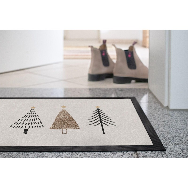 MoonWorks® Doormat Winter Trees Skandi Style Merry Christmas Non-Slip &