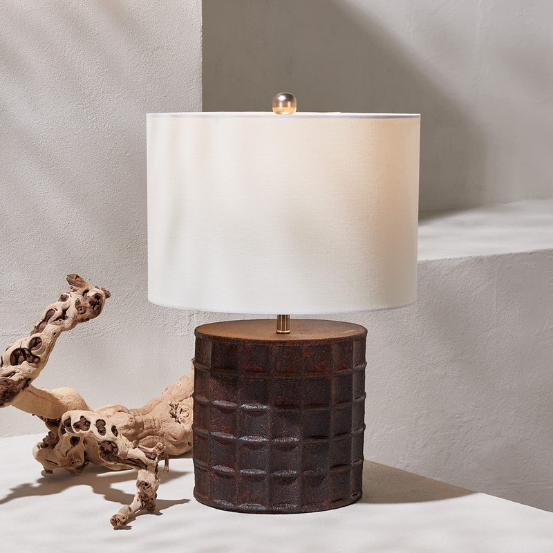 SAFAVIEH Lighting Collection Welsh Modern Rust 21-inch Table Lamp (LED