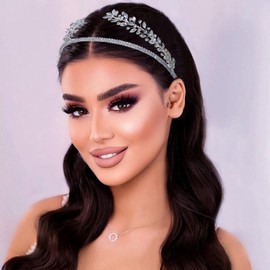 Mpoikba Rhinestone Wedding headpiece for Bride