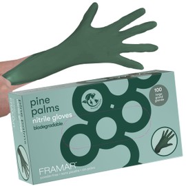 FRAMAR Green Nitrile Gloves Large – Biodegradable Gloves Disposable Large, Disposable Gloves Large, Non Latex Gloves Large, Latex Free Gloves Large, Green Gloves Women, Tattoo Gloves – 100