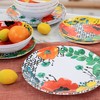 Elama Grace 12 Piece Melamine Dinnerware Set, Multi- Red/Yellow/Green/Blue