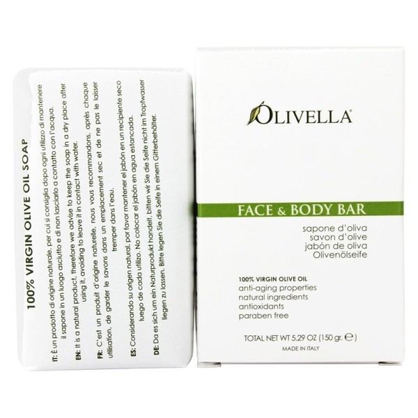 Olivella Virgin Olive Oil Face and Body Bar Soap, 5.29 oz., 3 Piece