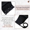 RUNATURE 50 cm Real Hair Braid Extensions, Jet Black, Invisible