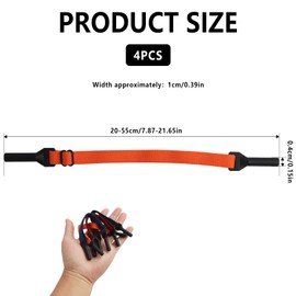 Pack of 4 Adjustable Glasses Holder Straps for Sports and Everyday Use, Adjustable Glasses Straps, No Tail, Non-Slip Glasses Strap, Glasses Holding Rope, Sports Glasses Straps for Men, Women, Children