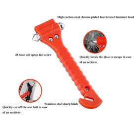 ISTUSHEWILL 2 Pack Car Window Breaker Seatbelt Cutter - Heavy Carbon Steel Glass Breaker Car Safety Hammer Emergency Escape Tool, Auto Rescue Life Saving Survival Kit for Car, Office, Home