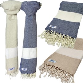 Set of 2 Sauna Towels, XXL, Large, 90 x 180 cm, 100% Cotton, Beach Towel, Bath Towel, Turkish Hammam Towel, Hand Towel, Yoga Towel, Peshtemal, Picnic Blanket, Travel Towel, Beach Towel, Peshtemal