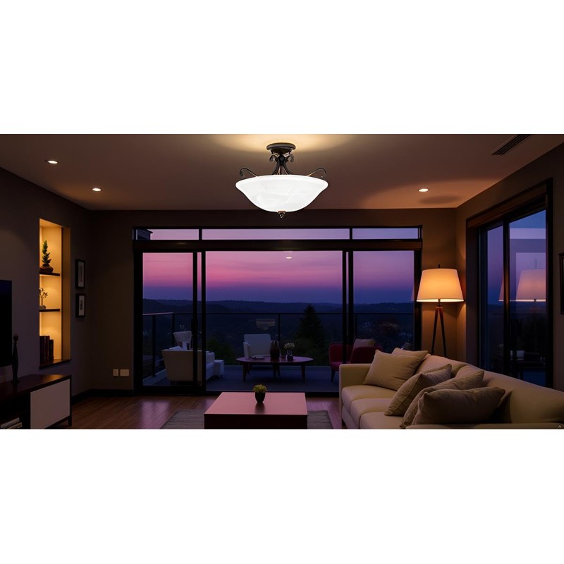 Aspen Creative 25002-65-1 Replacement Alabaster Glass shade for Flush Mount