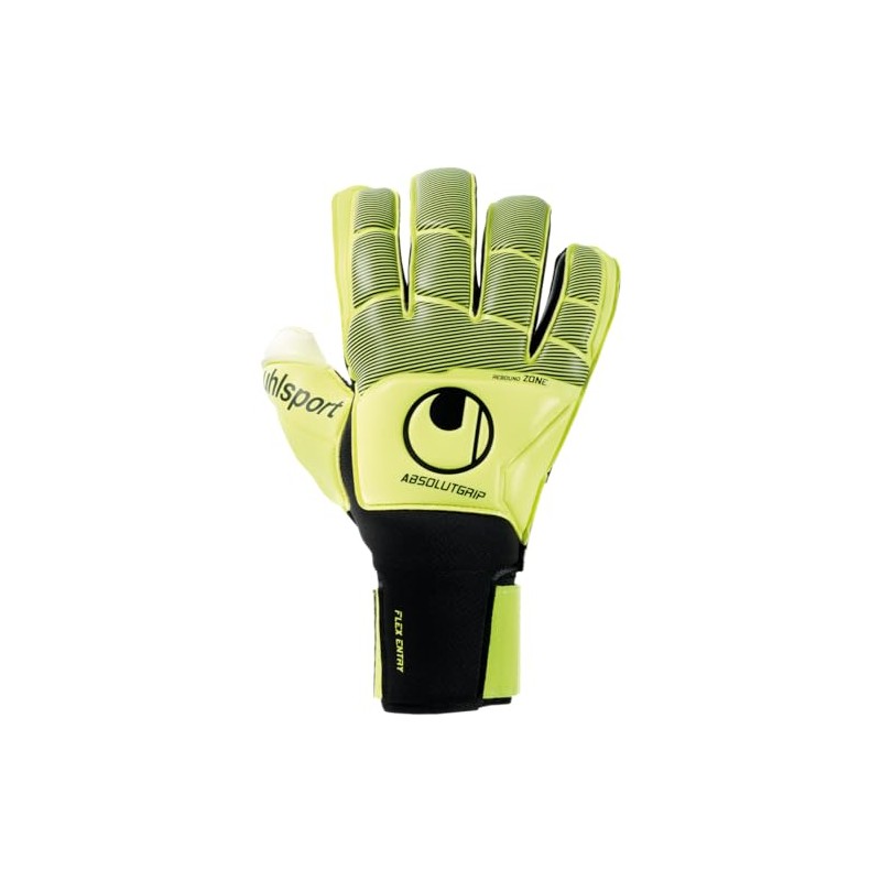 uhlsport ABSOLUTGRIP Flex Frame Carbon Goalkeeper Gloves, Adult, Unisex, Neon