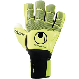 uhlsport ABSOLUTGRIP Flex Frame Carbon Goalkeeper Gloves, Adult, Unisex, Neon Yellow/Black (Multicoloured), 11