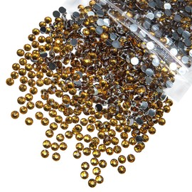 qiipii 5300PCS 3mm Brown Crystal Resin Rhinestones for Crafting Flatback Amber Brown Stones Bulk SS10 Non-Hotfix Diamonds Crystals Gems Charms Supplies for Nails Face Eyes Makeup Tumblers DIY Crafts