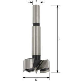 ENT Forstner Drill CS Shank (C) 8 mm, Diameter (D) 12 mm, L 90 mm