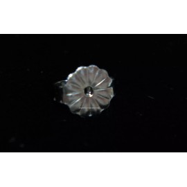 JewelryMaven SINGLE 6mm Medium Friction 14k PALLADIUM White Gold Earring Push Back Nut USA