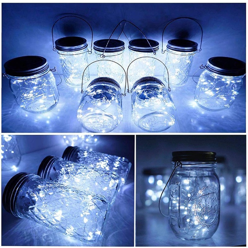 SunKite Solar Mason Jar Lights, 12 Pack 30 LED Waterproof