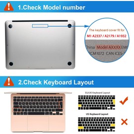 EooCoo Case Compatible with MacBook Air 13 Inch Retina M1 A2337 A2179 A1932, 2020-2018 Release Ultra Thin Smooth Hard Shell Protective Case, Glitter Clear