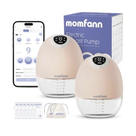 Momfann Electric Breast Pump Wearable Kit Hands-Free APP Control Portable Beige