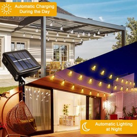 Acxilexy Solar Christmas Fairy Lights 12 m 100 LEDs Christmas Tree Fairy Lights Waterproof Fairy Lights Outdoor Solar Christmas Tree Fairy Lights for Christmas Party Garden Decoration