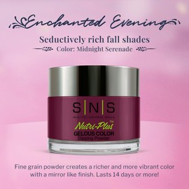 SNS Nail Dip Powder, Gelous Color Dipping Powder - Midnight Serenade (Wine), EE01 - Long-Lasting Acrylic Nail Color & Polish Lasts 14 Days – Low Odor & No UV Lamp required - 1 Oz