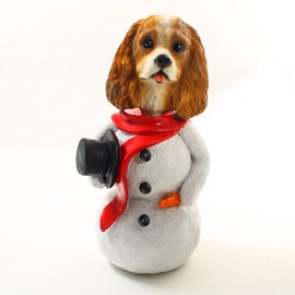 Cavalier King Charles Jolly Holidog Snowman Christmas Decoration Figurine Ornament