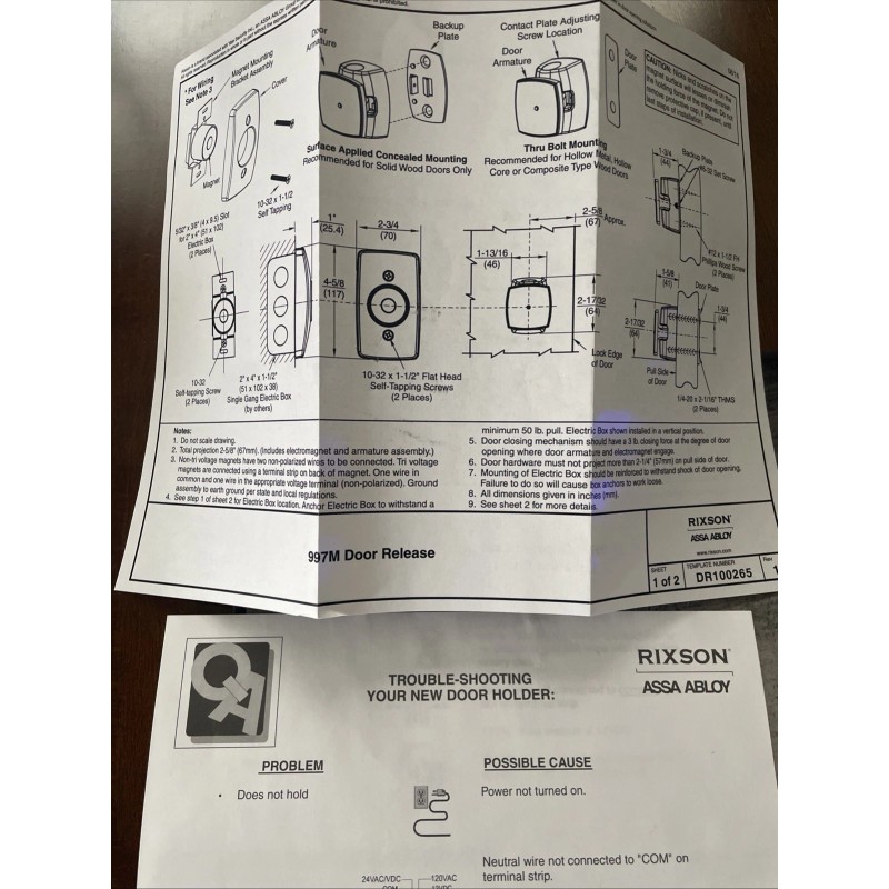 ASSA ABLOY 997M Door release - Assa Abloy All Brand