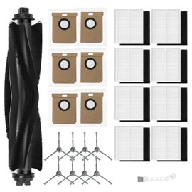 Geborn Replacement Parts Compatible with E-ufy L60/L50/L60 SES/L50 SES Robot Vacuums,Accessrioes Kit inclue 1 Main Roller Brush，8 Set Filters，8 Side Brush，6 Dust Bags（23 pack)