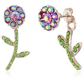 Betsey Johnson Flower Front Back Earrings-Jackets