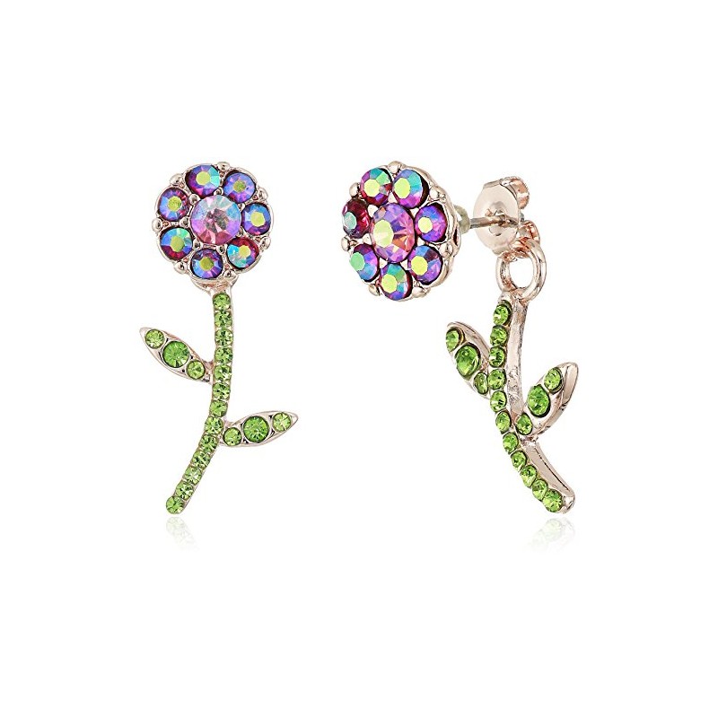 Betsey Johnson Flower Front Back Earrings-Jackets