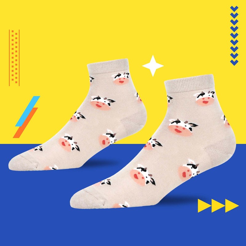 MAKABO Women's Bamboo Funky Soft Breathable Casual Ankle Socks, 3