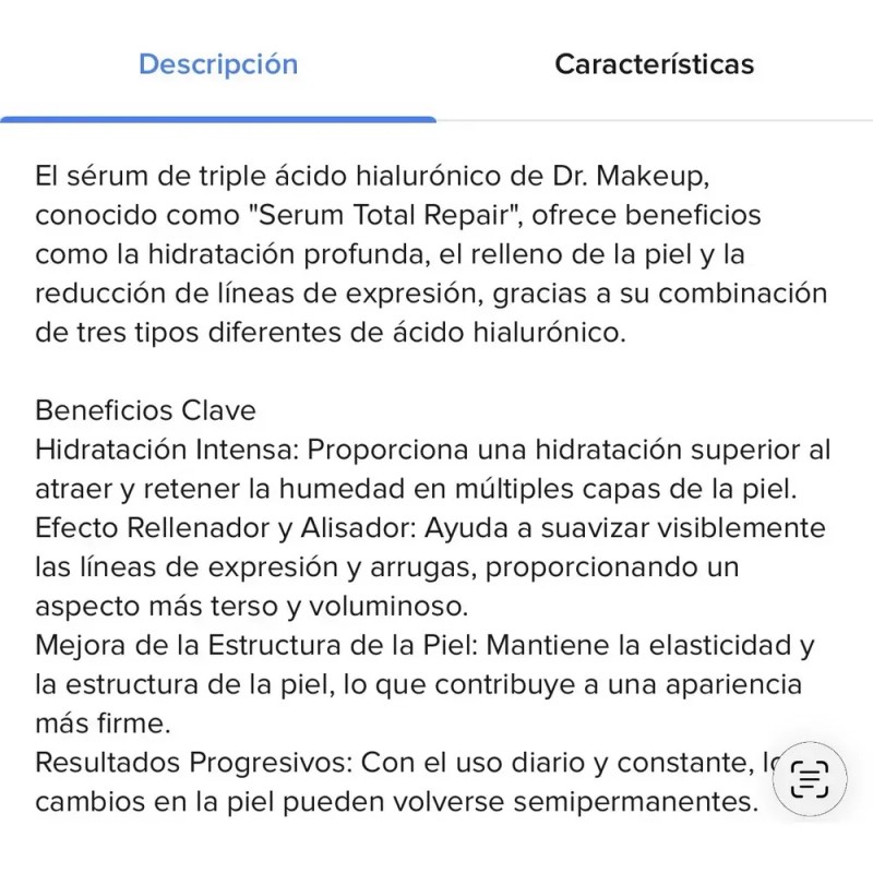 Serum Triple Ácido Hialurónico Dr.makeup Suero Hidratante.