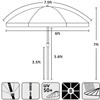 AMMSUN 7.5ft Heavy Duty HIGH Wind Beach Umbrella Commercial Grade