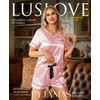 LUSLOVE Women Pajama Set Satin - Soft Silk V-Neck Top