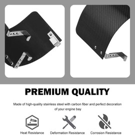 RULLINE Universal Air Intake Filter Cover Heat Shield Stainless Steel Carbon Fiber Black Cover Compatible with 2.5-3.5" Cone Filter
