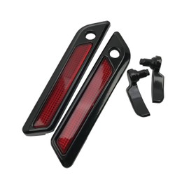 YHMOTO - Elevadores de tapa de alforja y cubierta de bisagra, color negro brillante, kit de pestillo para Harley Touring Street Glide Electra Glide 2014-2023