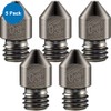 MMOBIEL 5 Pcs 0.4mm Hardened Steel MK8 3D Printer Nozzles