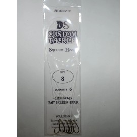 DS Custom Tackle Snelled Baitholder Octopus hooks 6 per pack with a 12 inch leader sizes 8 to 4/0 - 8