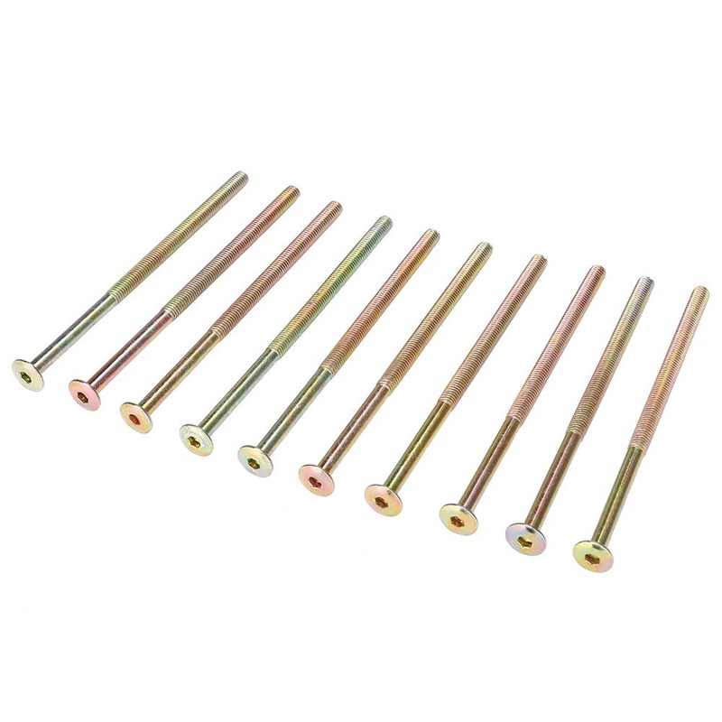 M6 Carbon Steel 120mm Furniture Bolts with Nuts Connector Fastener