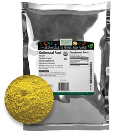 Frontier Co-op Organic Goldenseal Root Powder, 1/4 lb - Earthy, Bitter Herbal Root with Bright Yellow Color for Tea and Tincture Recipes - 4 oz