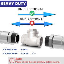 2" NPT Horizontal Check Valve, Stainless Steel Non Return Swing Check Valve, Level One Way Counterflow Valve to Prevent the Medium Backflow for Oil Water Gas Air（2", DN50）