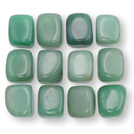NatureWonders Tumbled Green Aventurine 12 Healing Stones Crystal Natural Color Finished with Beeswax, Opportunity Confidence Independence Prosperity Releasing Vitality Optimism Good luck Calmness