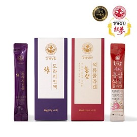 강개상인 참도라지진액 6포 홍삼석류콜라겐 6포(총 12포) 각 10g 먹기 편한 스틱형 Ganggaesangin True Bellflower Extract 6 Packs Red Ginseng Pomegranate Collagen 6 Packs (Total 12 Packs) 10g Each Easy-to-Eat Stick Type