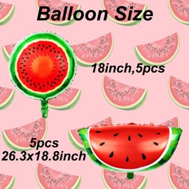 10PCS Large Watermelon Balloons Watermelon Foil Balloons Cartoon Fruit Balloons for Watermelon Party Decorations Summer Themed Birthday Baby Shower Wedding Party Decoration Supplies