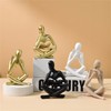 LINZHEN Style-A Black, Creative Abstract Thinker Bookend for Home Aesthetic,