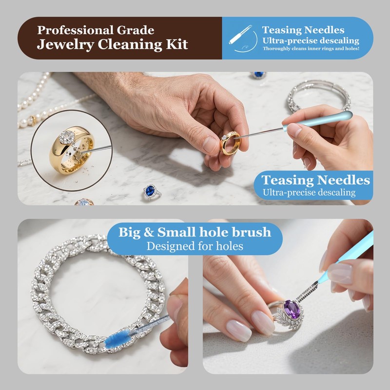 Jewelry Cleaning Brush Set,20 Pack Jewelry Cleaner Brush Tool Set-Cleaning