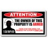Decals by Haley 3x Owner Armed Warning Sticker 2nd Amendment