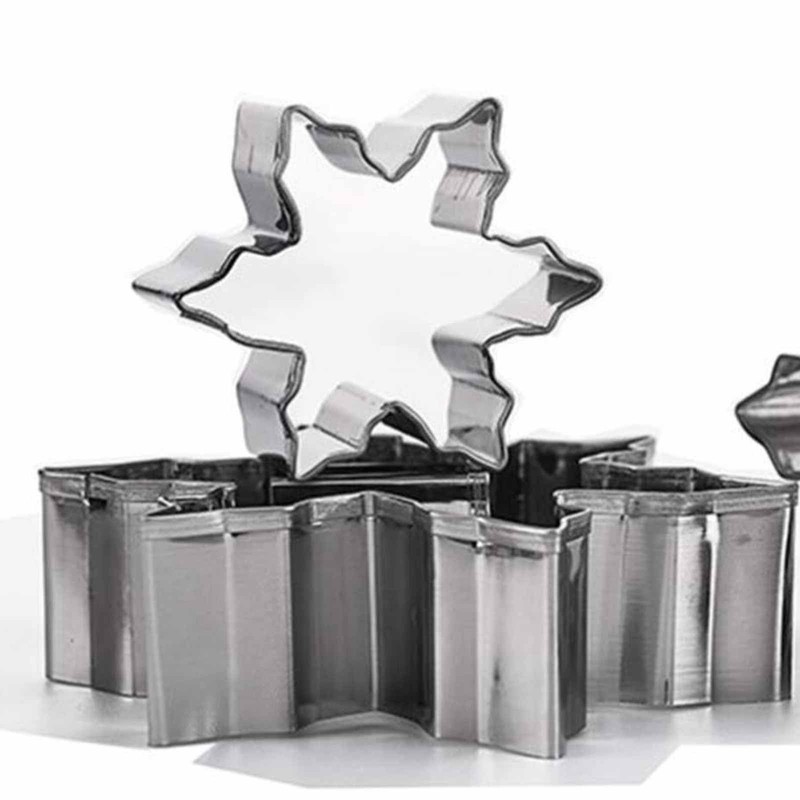 Winter Snowflake Cookie Cutter Set - 5 Piece - Stainless