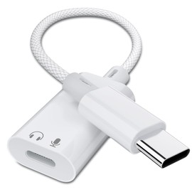 USB C to Lightning Headphone Audio Adapter, USB C Male to Lightning Female Earbuds Audio Adapter Compatible with iPhone 17/Air/16/16e/15 Plus/Pro/Max/15, iPad Pro, iPad Air 6/5/4, MacBook (No Charge)